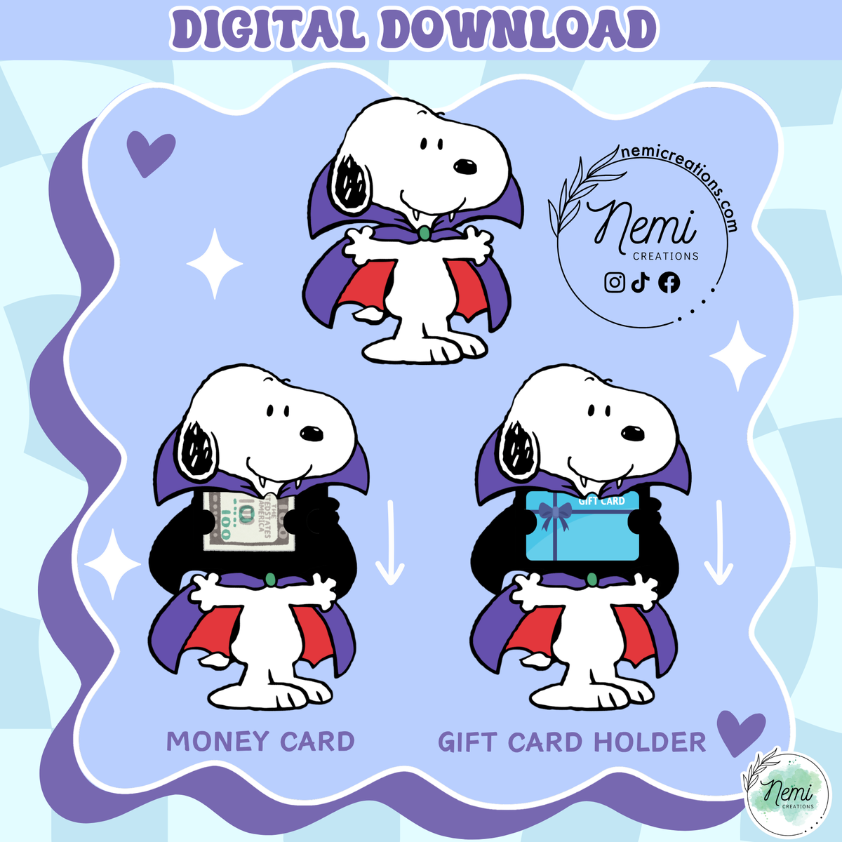 Vampire Pup Card DIGITAL SVG FILES