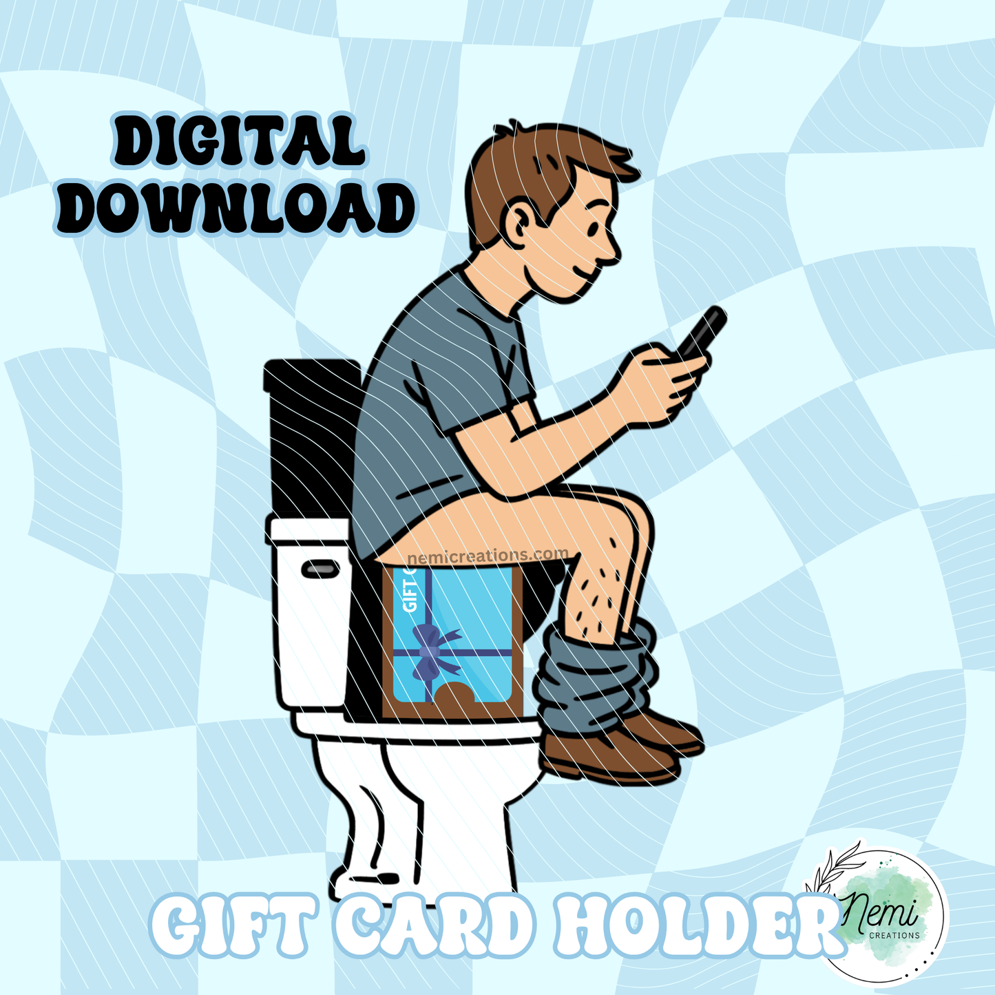 Dad on Toilet Money Card DIGITAL SVG FILES