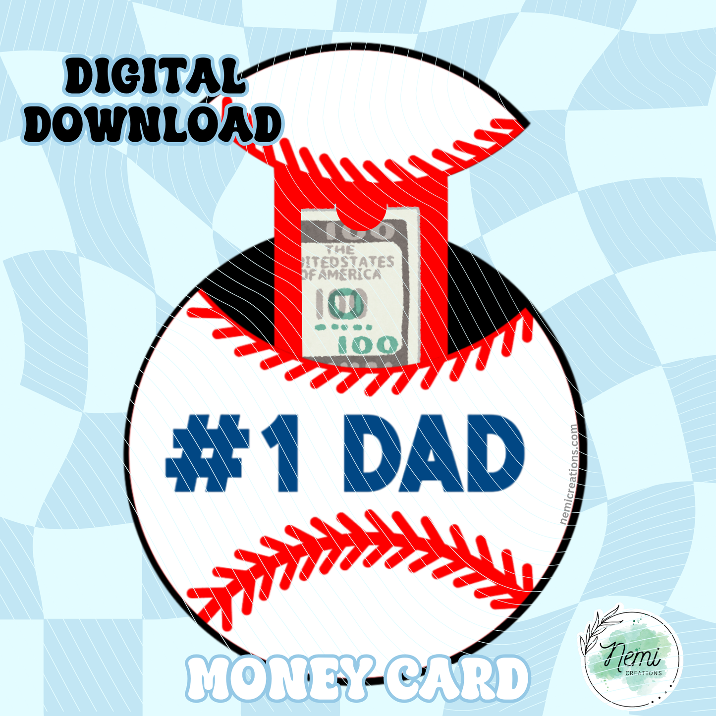Baseball Money Card DIGITAL SVG FILES