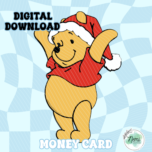 Christmas Pooh Money Card DIGITAL SVG FILES