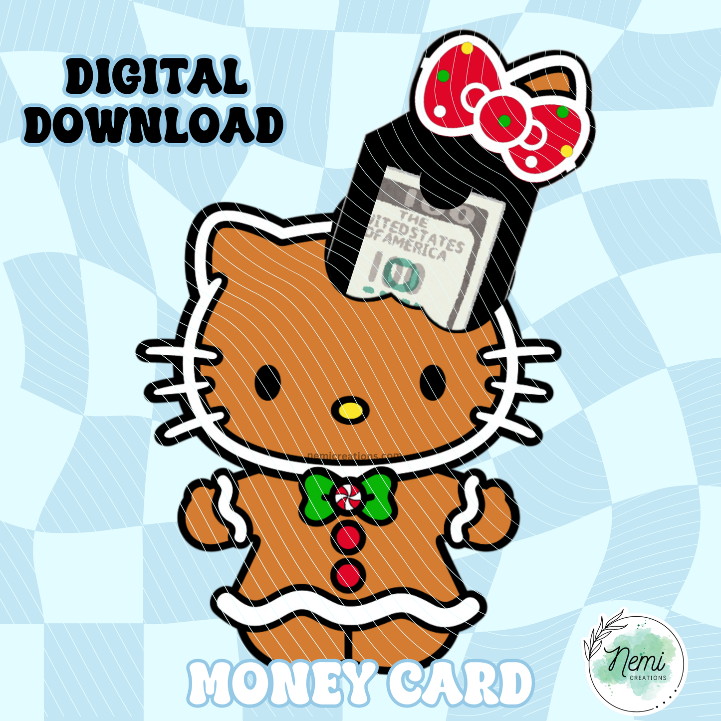 HK Gingerbread Money Card DIGITAL SVG FILES