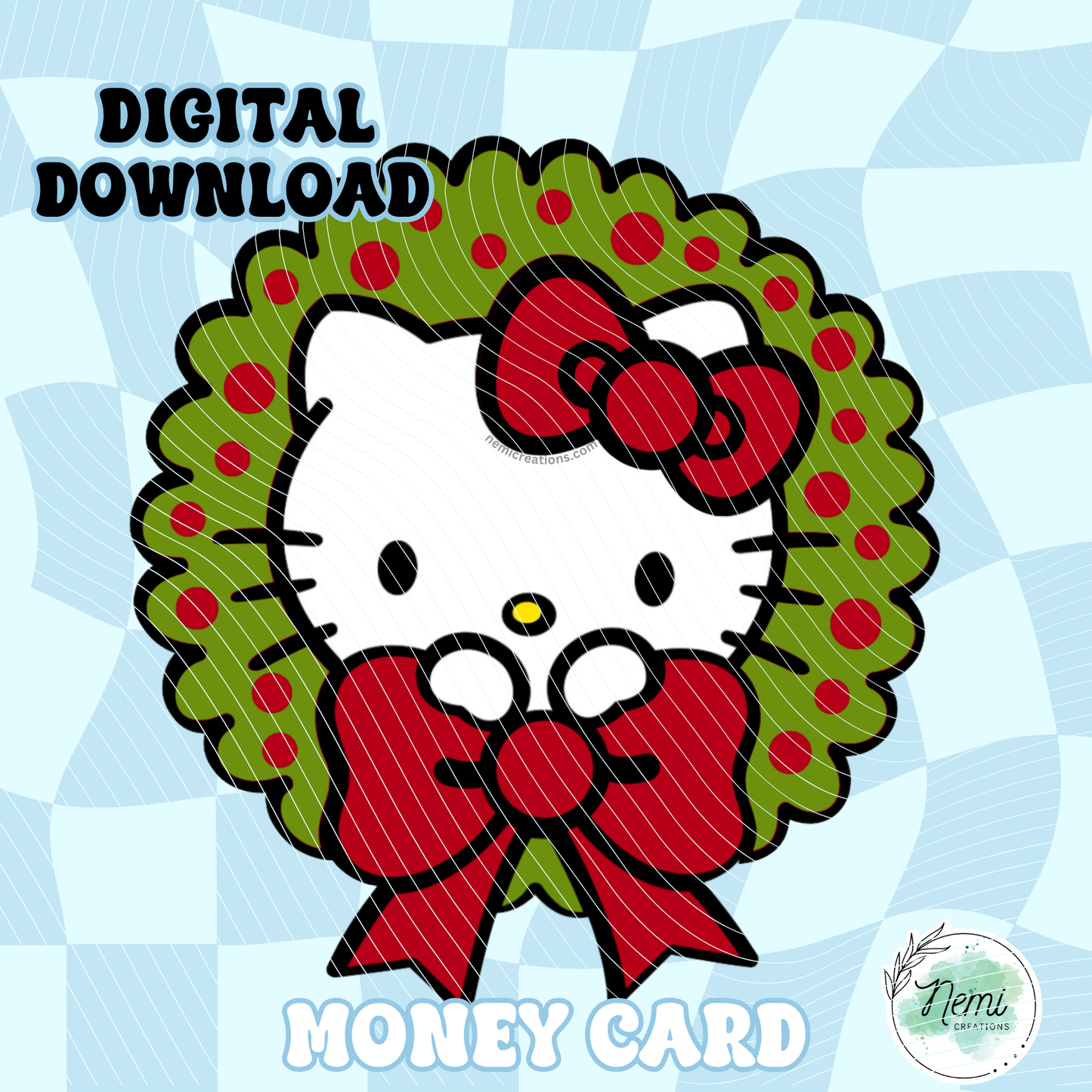 HK Christmas Wreath Money Card DIGITAL SVG FILES