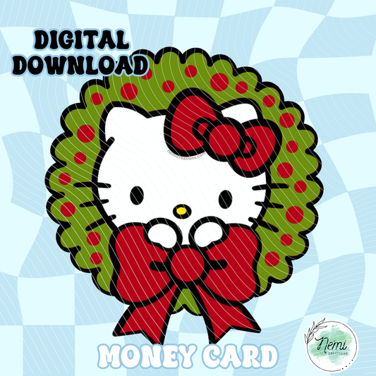 HK Christmas Wreath Money Card DIGITAL SVG FILES