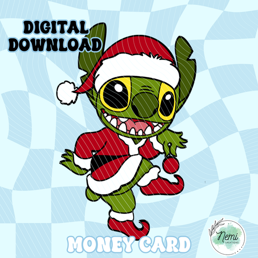 Stitch Grinch Money Card DIGITAL SVG FILES