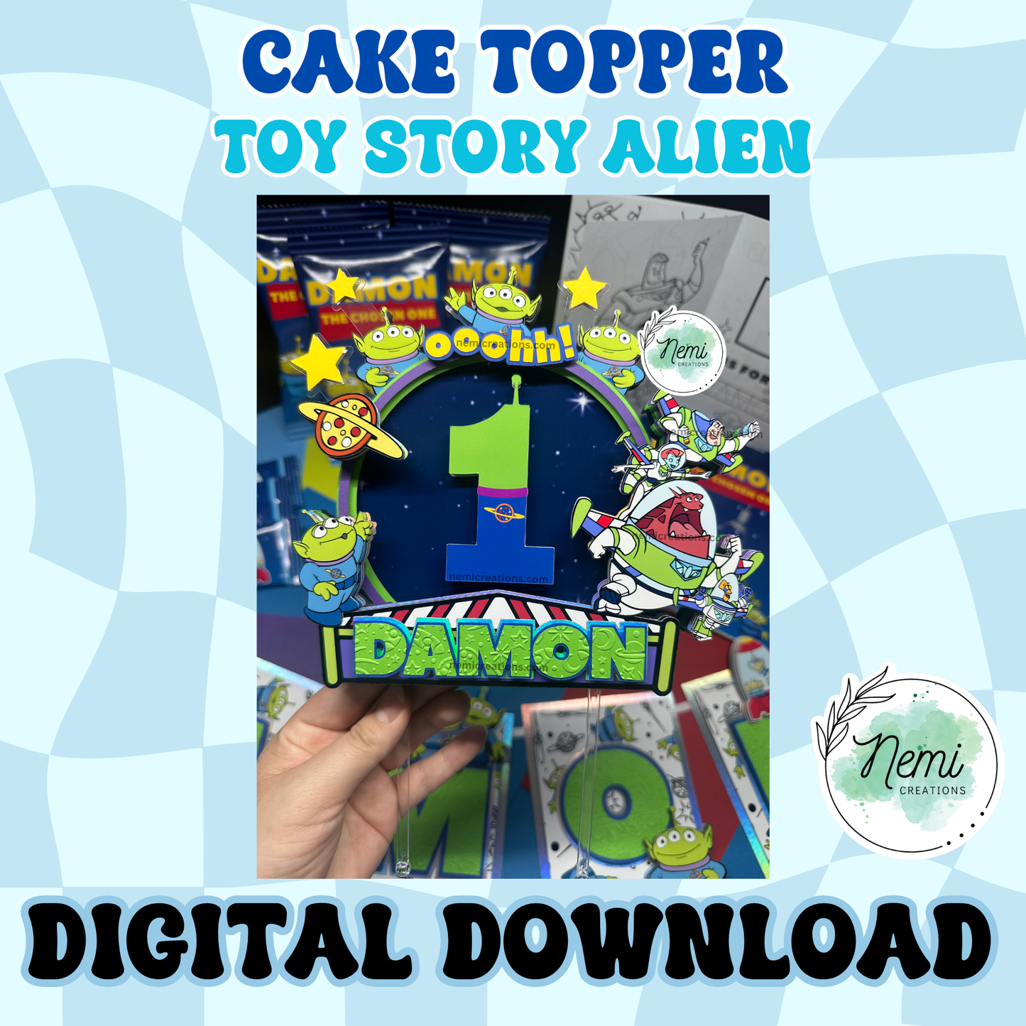 Aliens Cake Topper Template