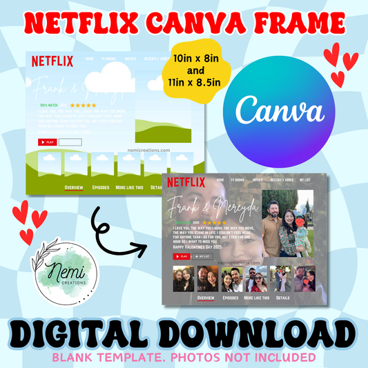 Loveflix Frame Template CANVA