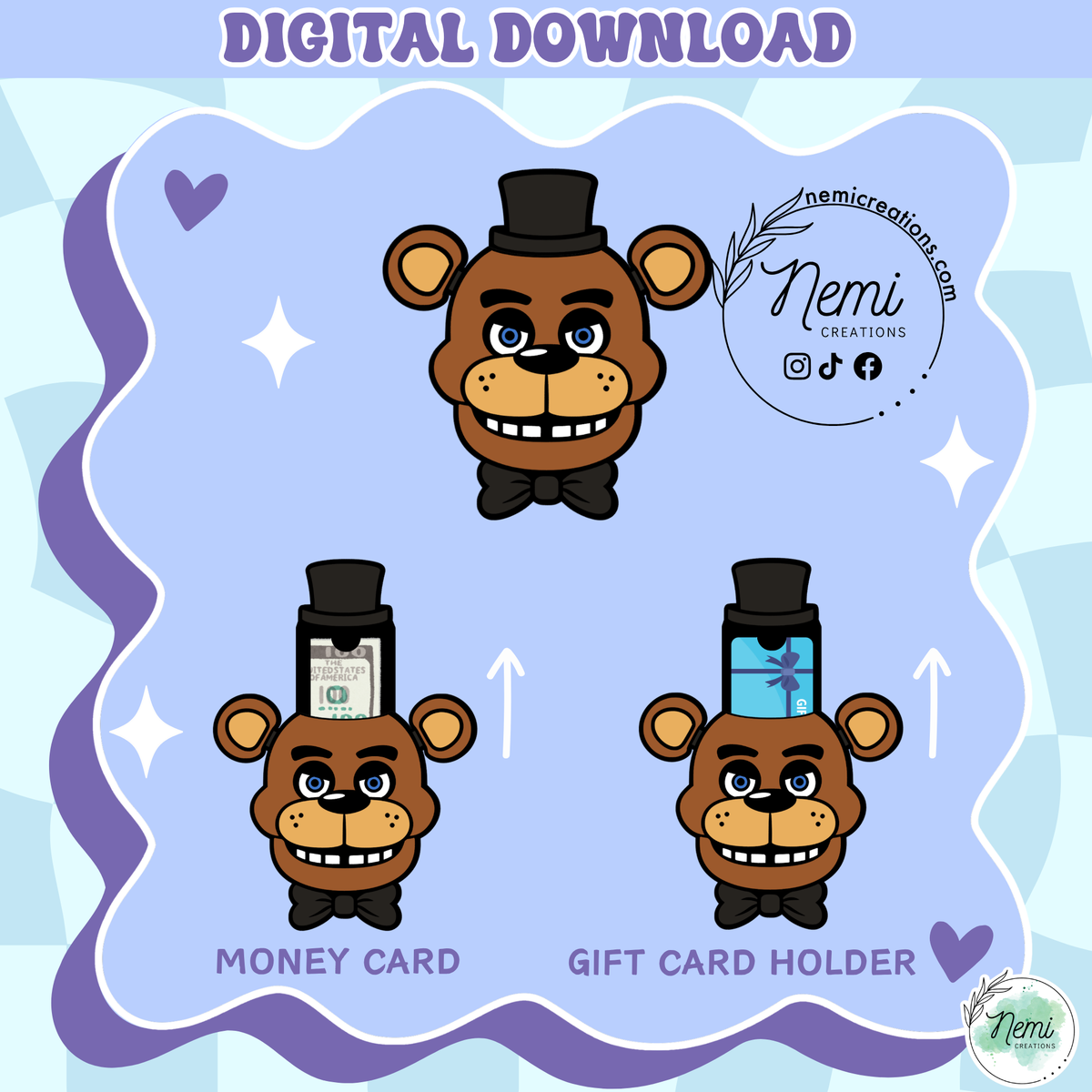 Freddy Money Card DIGITAL SVG FILES