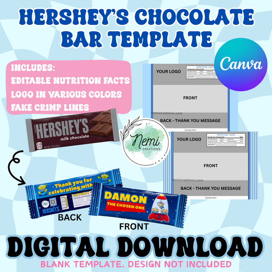 Chocolate Bar Blank Template CANVA