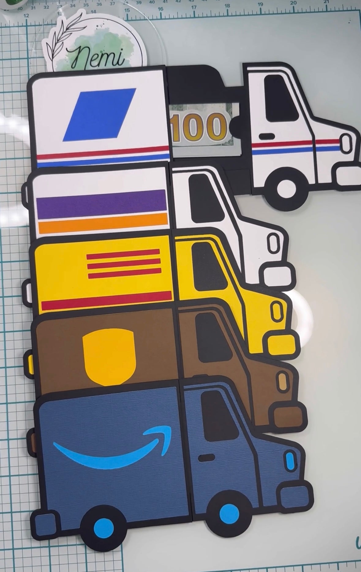 Mail Delivery Truck Money Card
