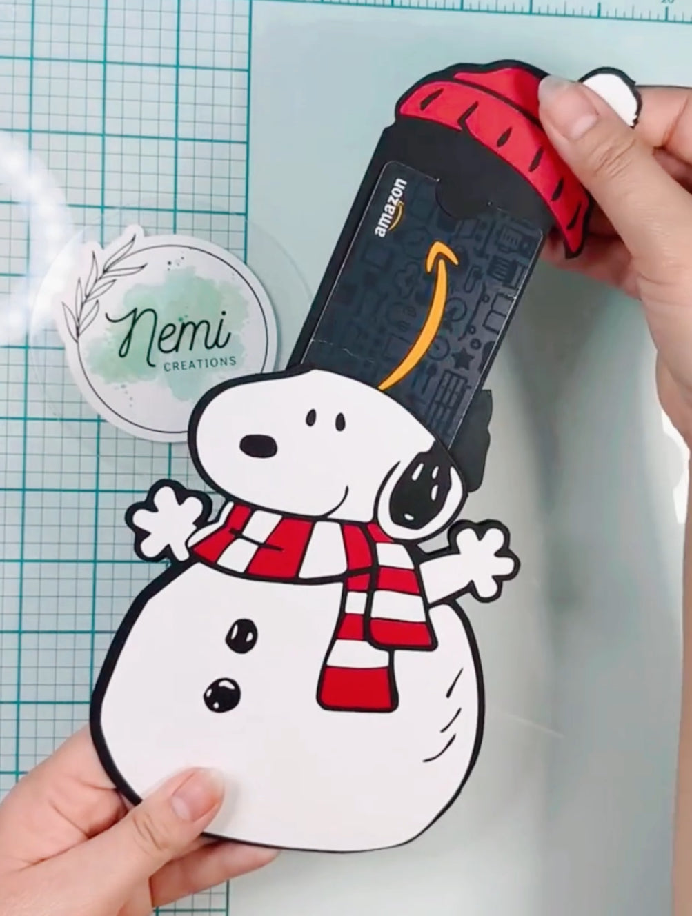 Snoopy Snowman Money Card