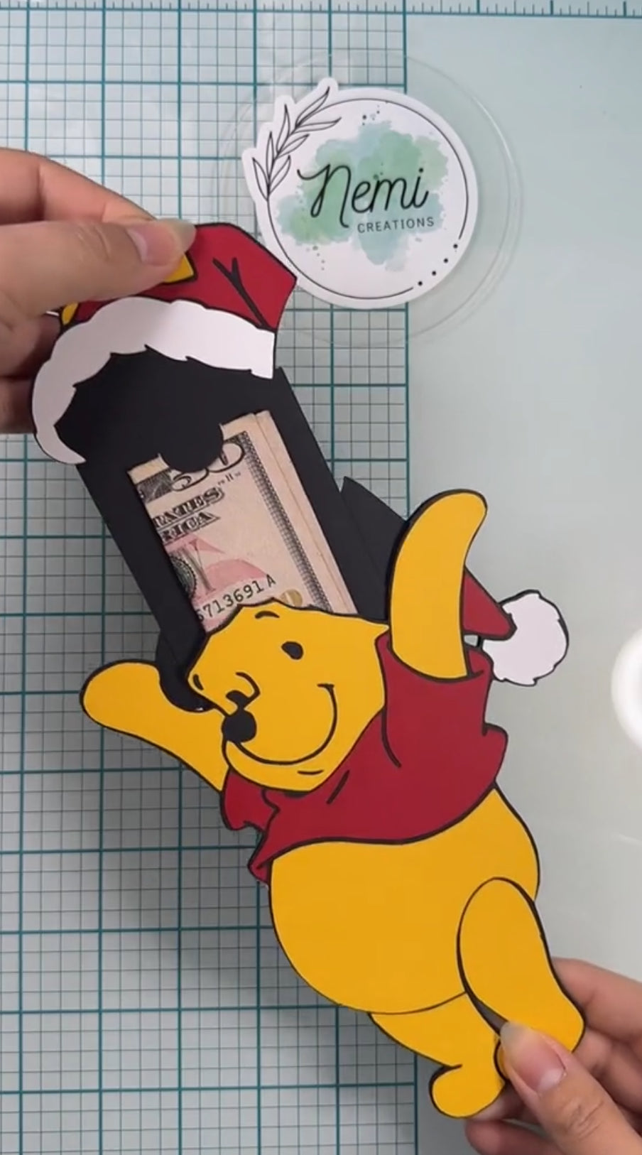 Christmas Pooh Money Card
