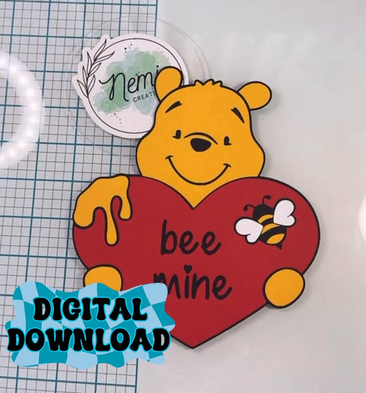Pooh Bear Heart Money Card DIGITAL SVG FILES