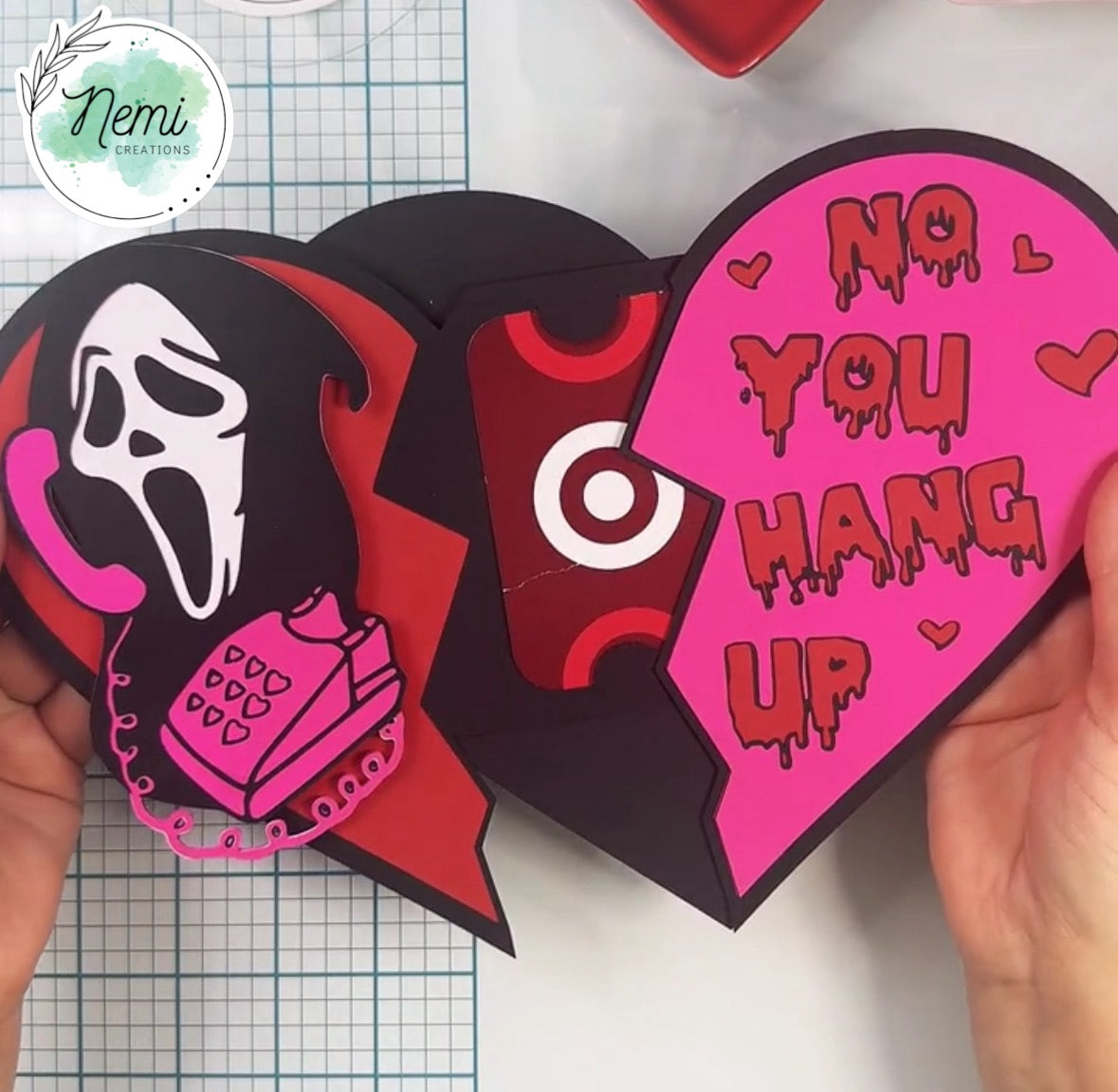 Scream Heart Money Card DIGITAL SVG FILES