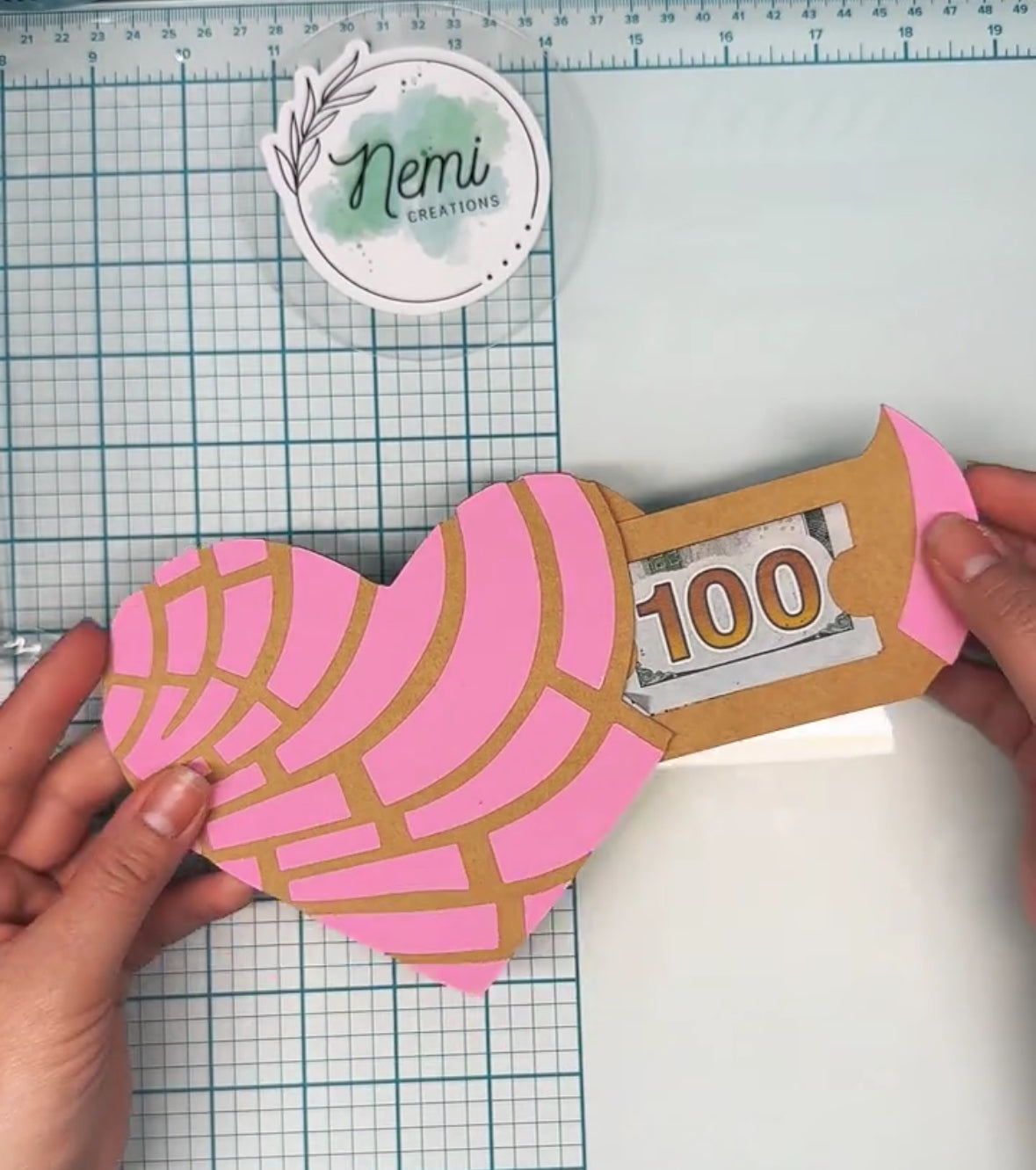 Heart Concha Money Card DIGITAL SVG FILES