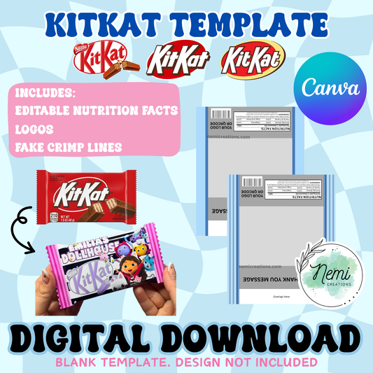 Wafer Chocolate Bar Blank Template CANVA