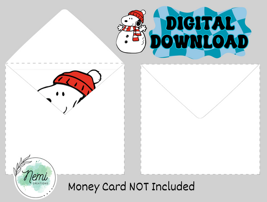 Envelope for Snoopy Snowman DIGITAL FILE