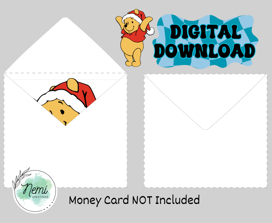 Envelope for Christmas Pooh DIGITAL FILE