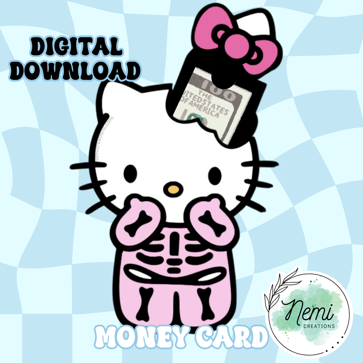 HK Skeleton Money Card DIGITAL SVG FILES