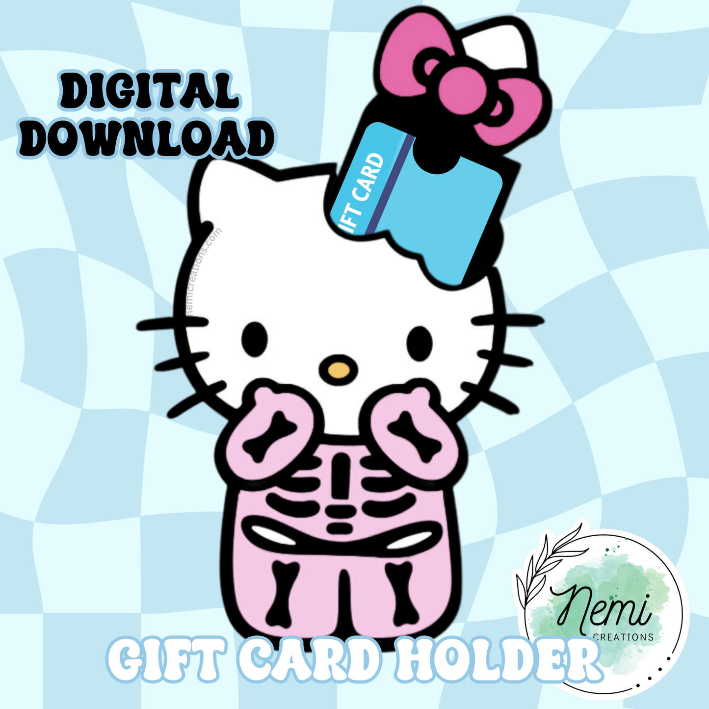 HK Skeleton Money Card DIGITAL SVG FILES