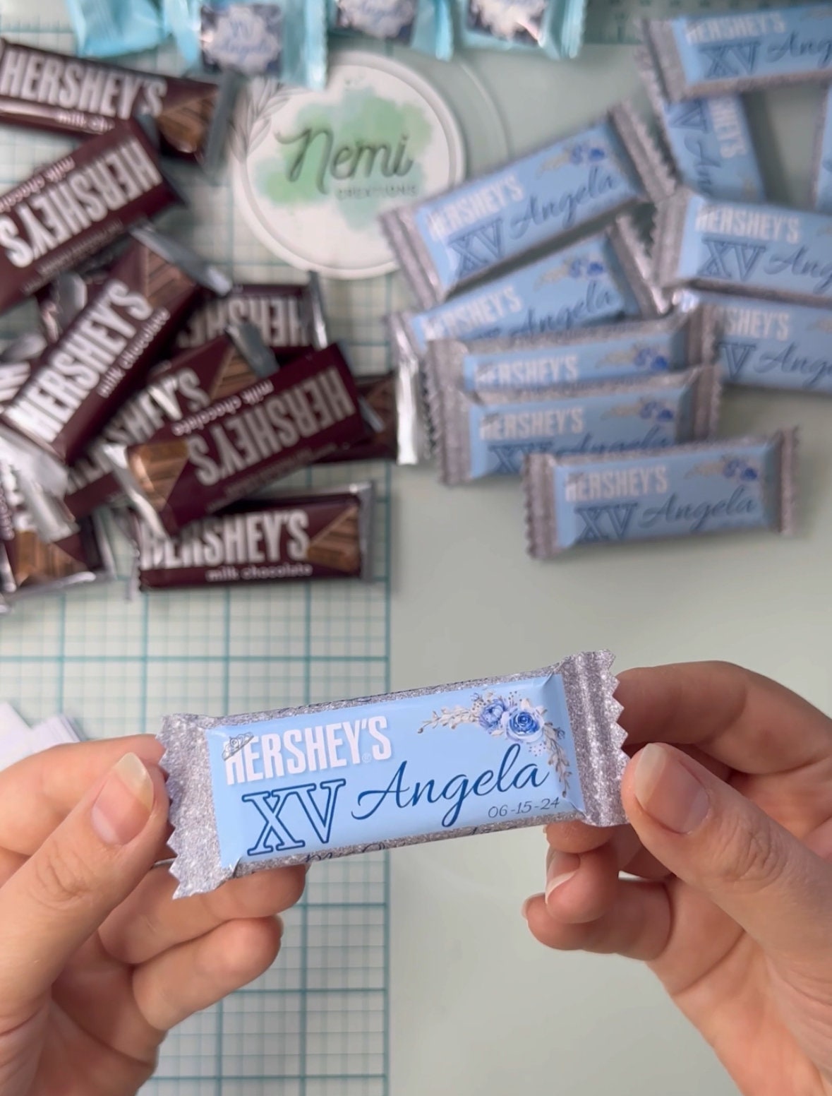 Mini Snack Size Chocolate Bar Wrapper Template, Canva Editable